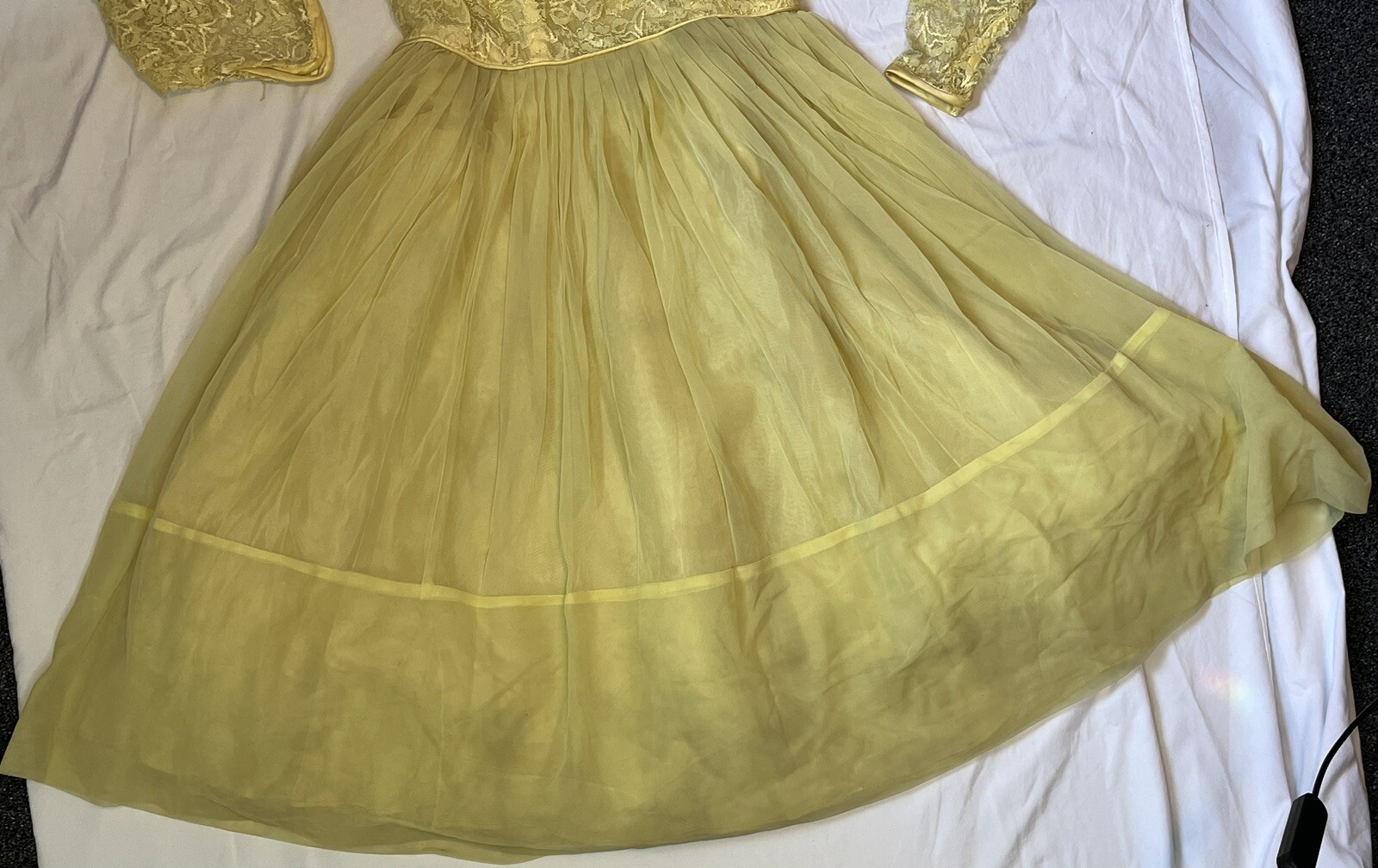 VTG 50s Swing Dress Circle Skirt Lace Sweetheart Prom Graduation Circle Skirt