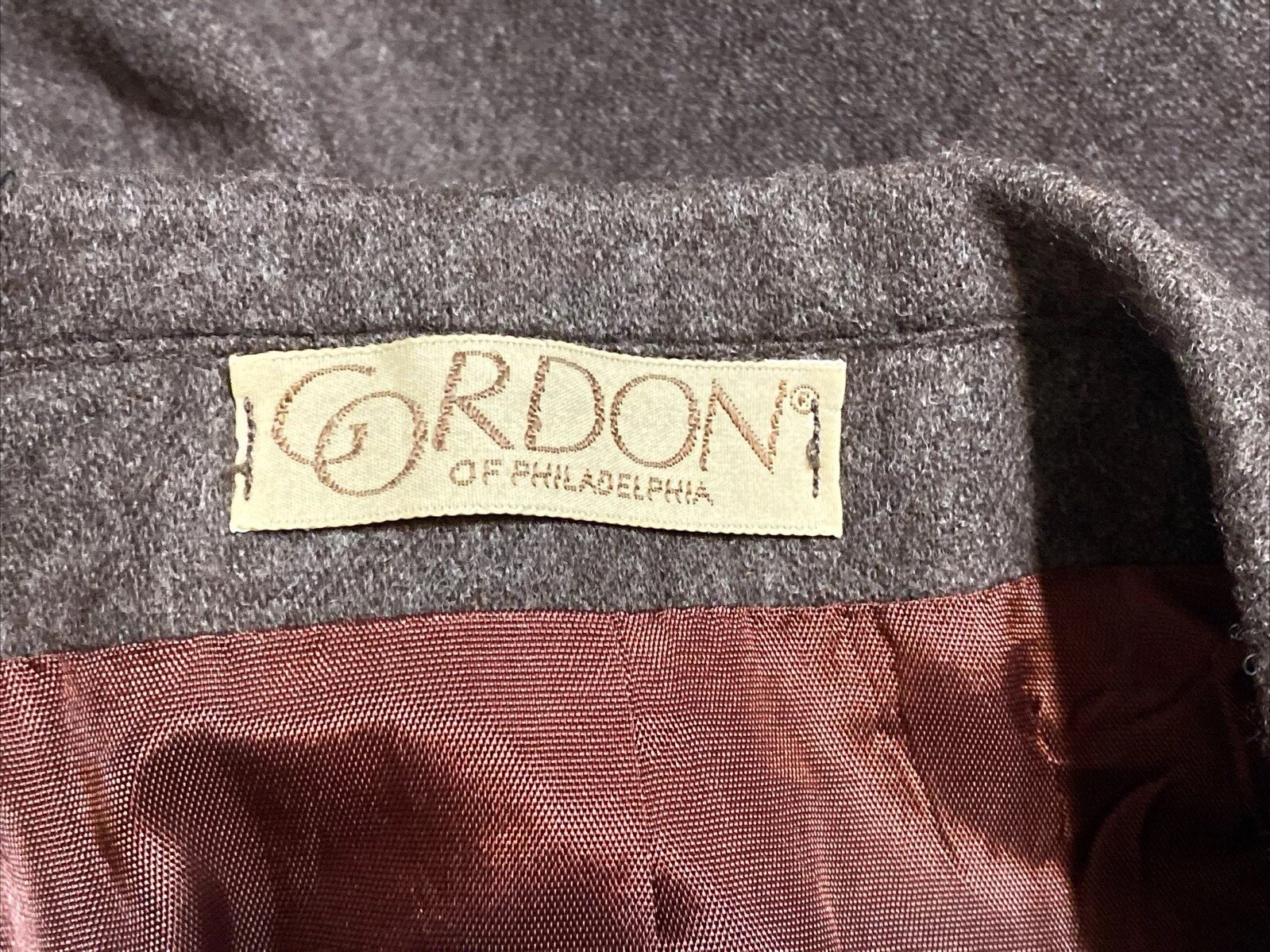 Vintage Gordon of Philadelphia Pure Wool Blend Jacket Double Breasted 10 Brown