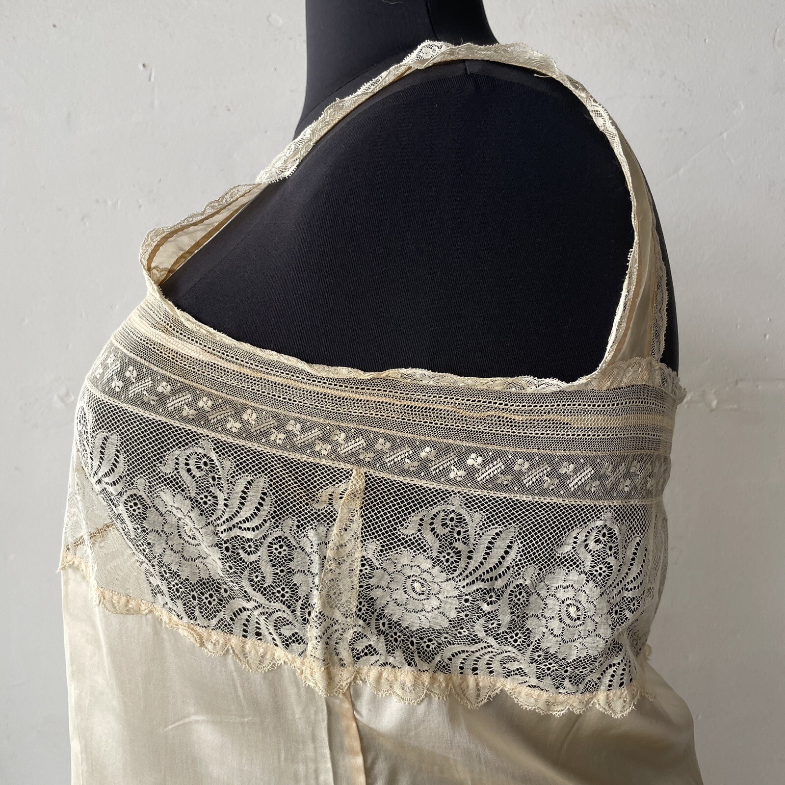 Antique VOLUP 1920s – 1930s Silk Step In Button Up Crotch Teddy Dress Slip XXL