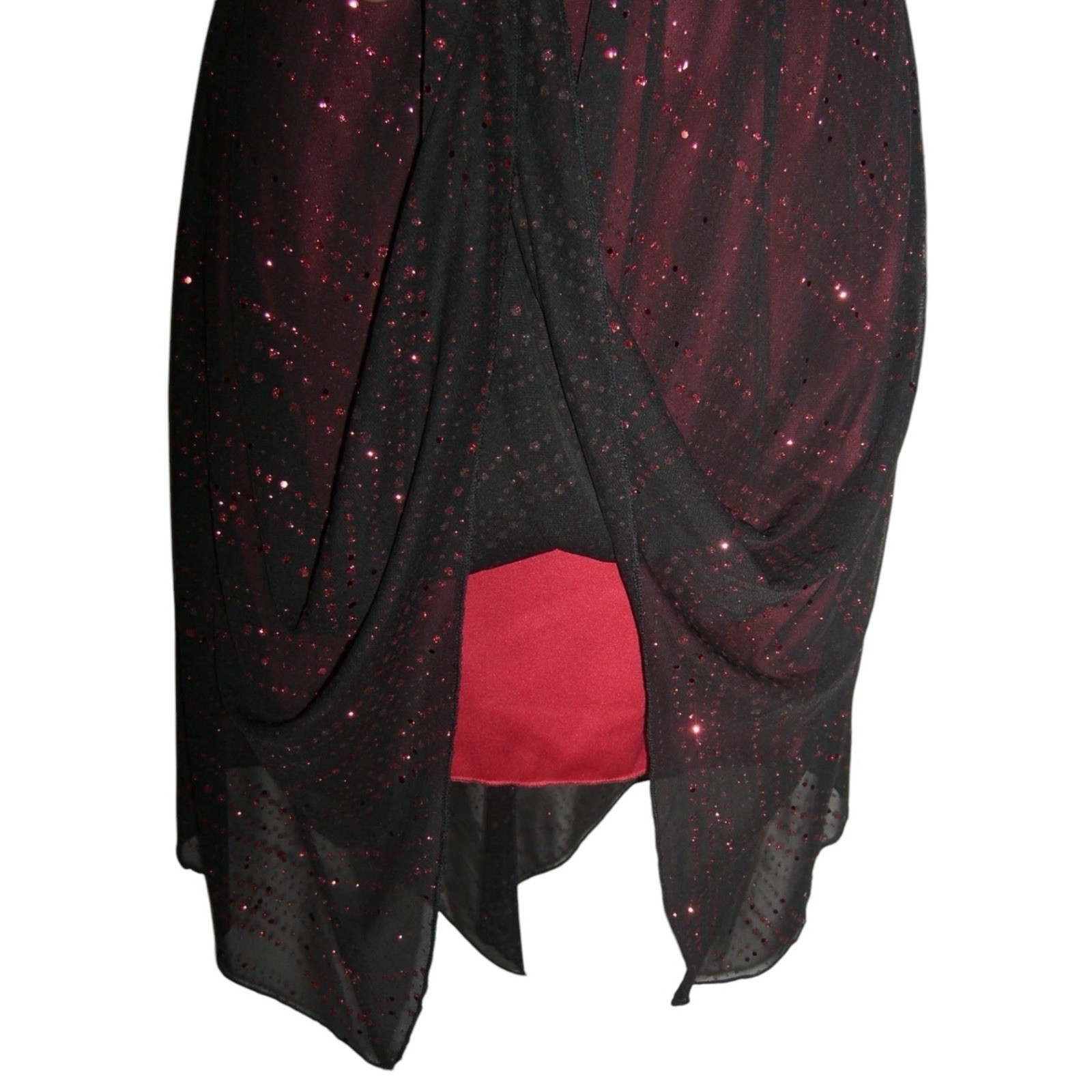 Taboo Dress Vintage 90’s Black Red Mesh Glitter Fairy Goth Whimsigoth y2k Witchy