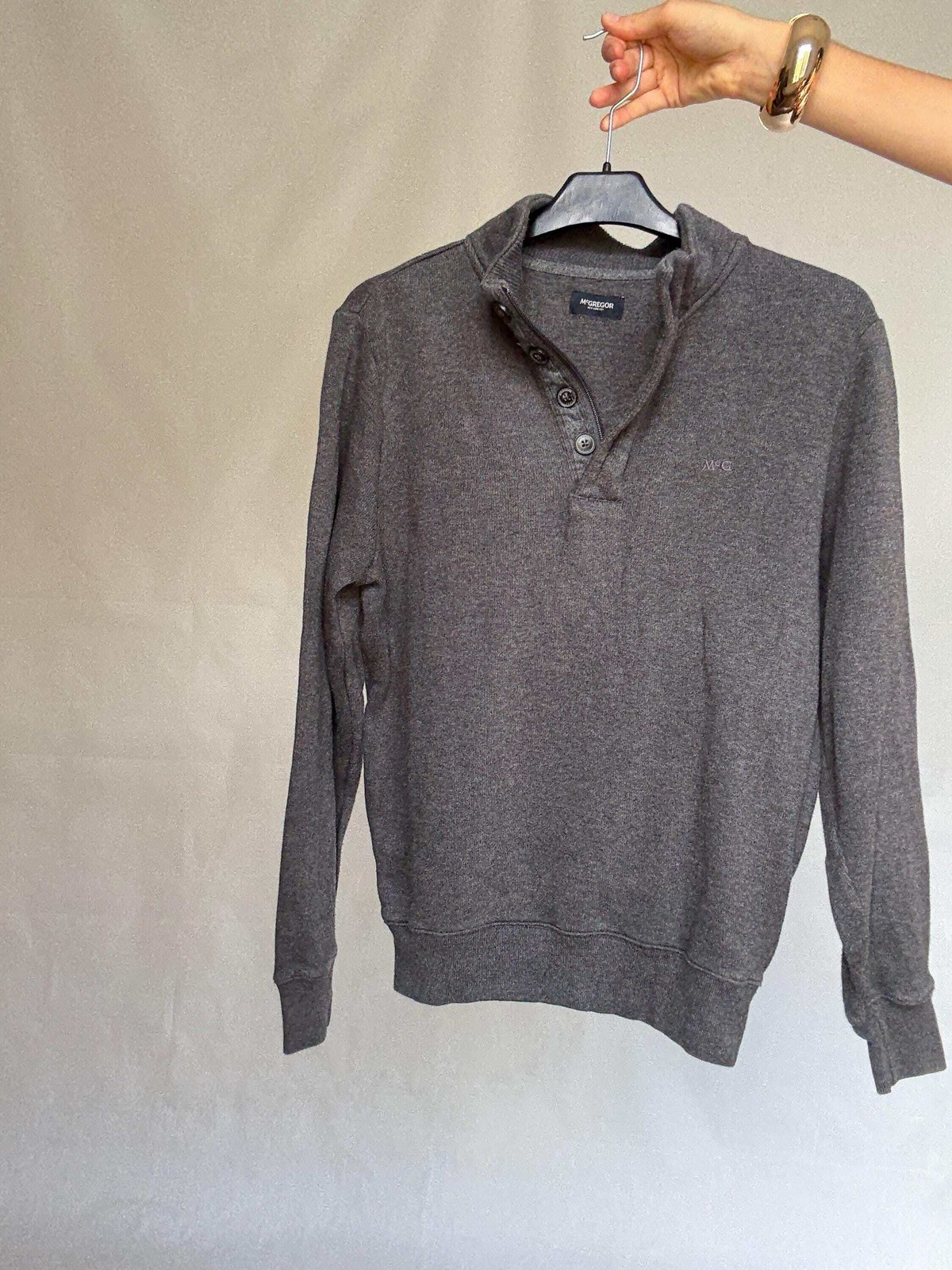 Dark gray McGregor pullover sweatshirt, cotton men’s jumper, M, Branded wear