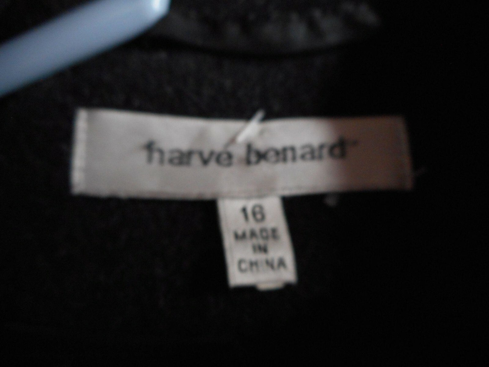 Vintage Harve Benard Black Womens 100% wool Overcoat Long Coat Lined Size 16