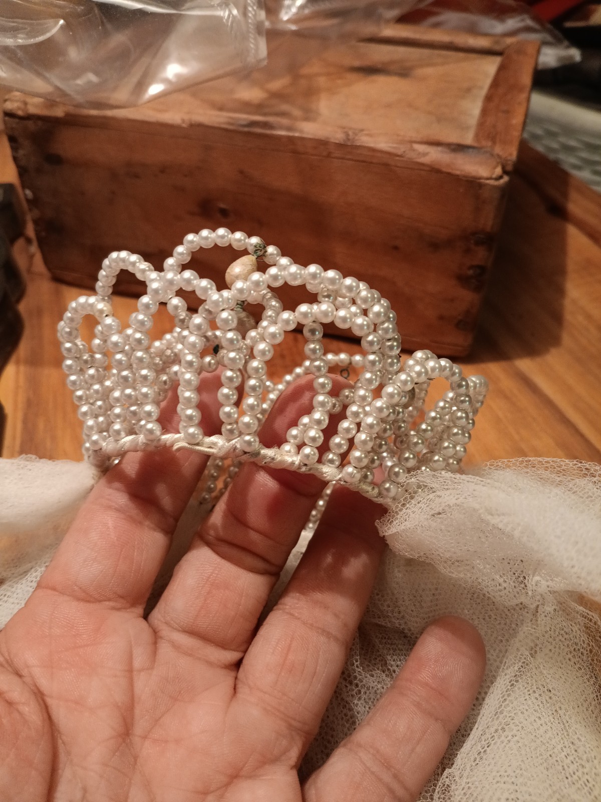 Vintage Pearl Crown Short Veil Mid 1960’s