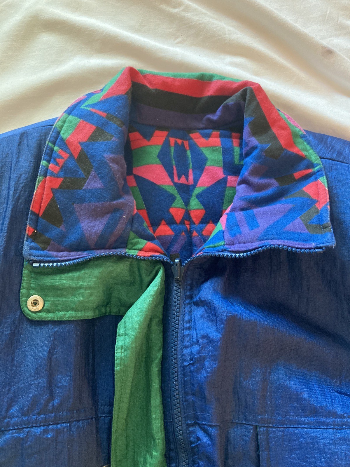 Vintage 80s 90s Andy Johns Retro Reversible Puffer Ski Jacket Coat Womens Medium
