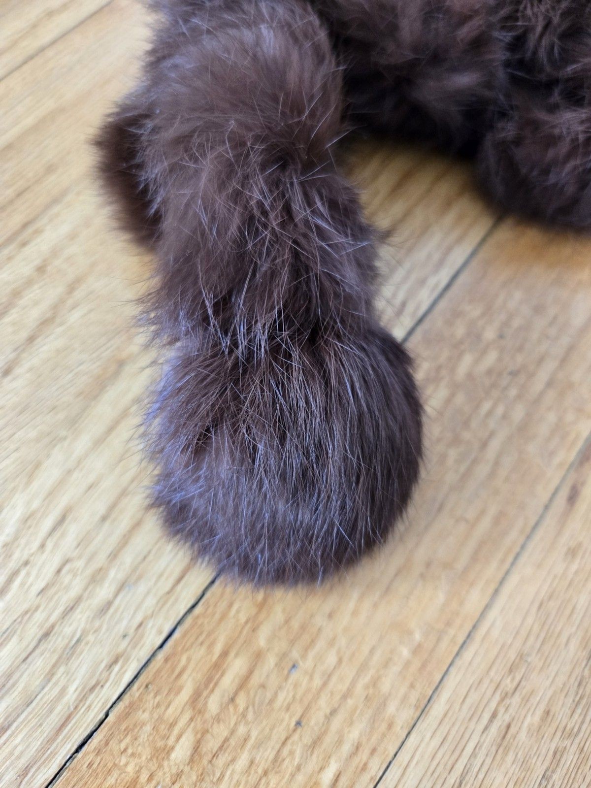 Vintage Mink Fur Scarf Dark Brown Pom Pom Boa Wrap – Mid-Century