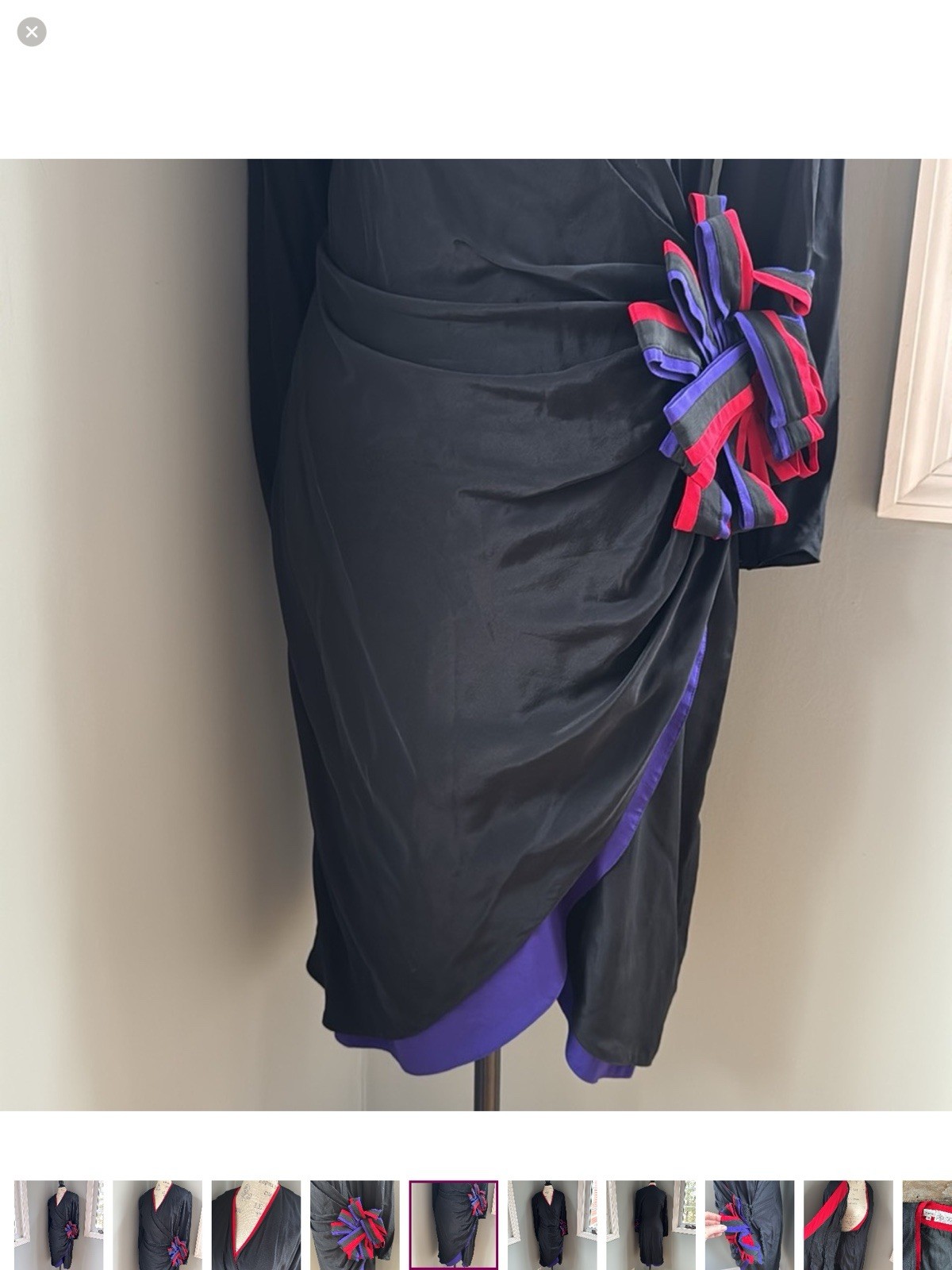 Vintage Pia Rucci Silk Wrap Dress