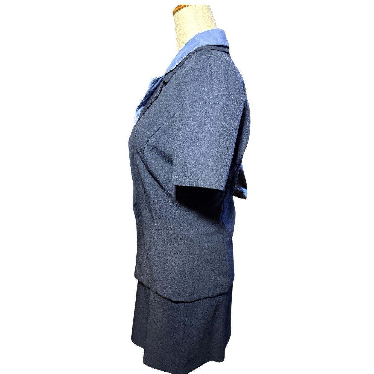90s Vintage Navy Blue Blazer and Skirt Set Size 7