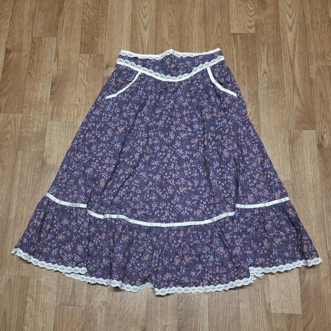 Vintage Gunne Sax Girls Skirt Purple Prairie Jessica Mcclintock