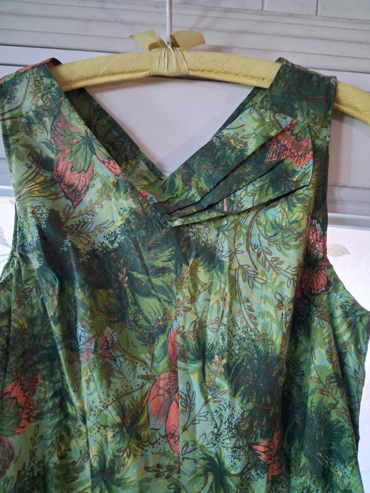 Vintage 50’s Circle Dress, Sundress, Hand Made, Metal Zipper, Butterfly S