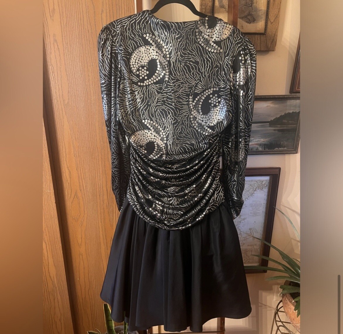Vintage Diamond’s Run Wayne Diamond Design Cocktail Dress 1980’s Size S/Med