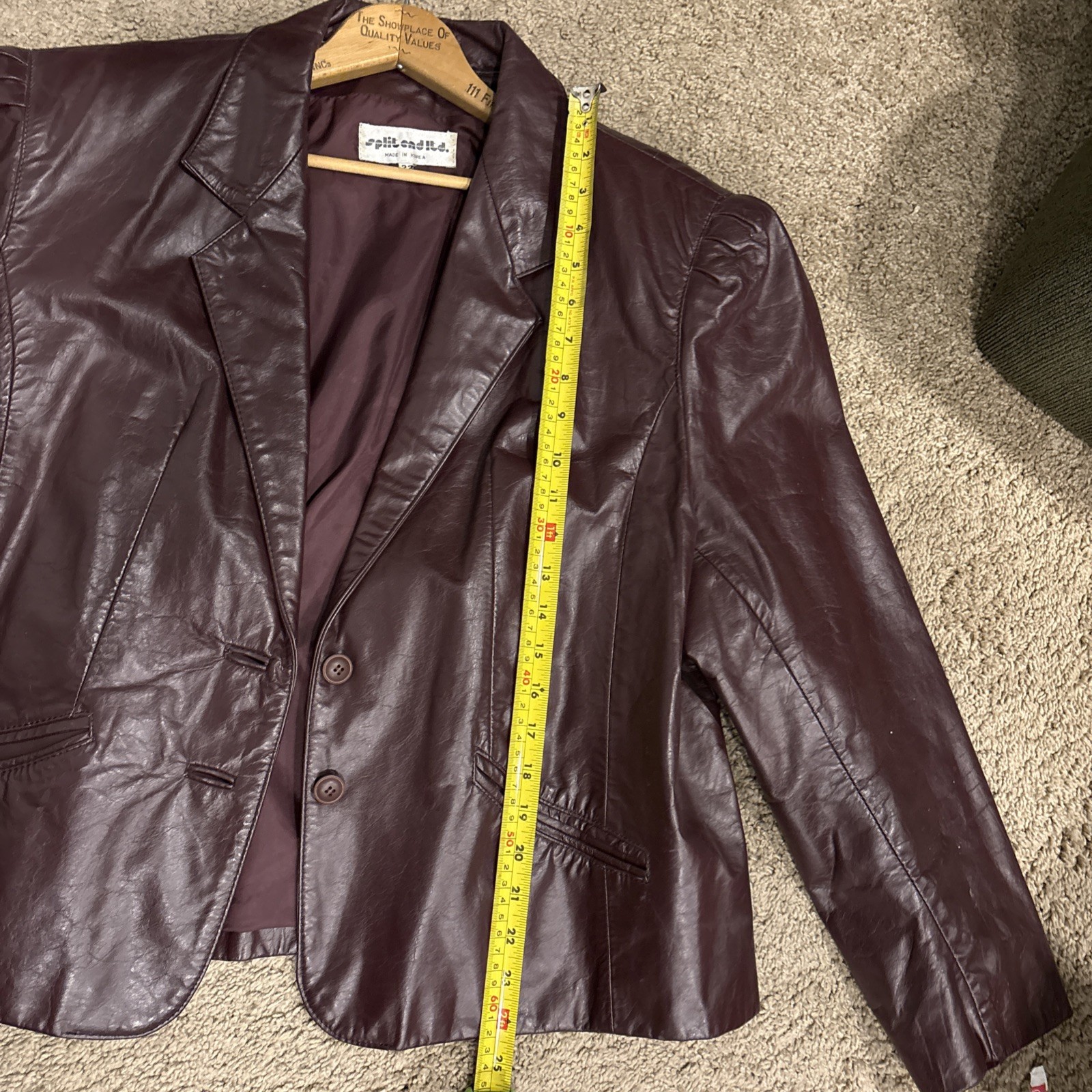 Vintage Split End Ltd Women’s Leather Jacket sz 22 brick red/Burgundy 2 button