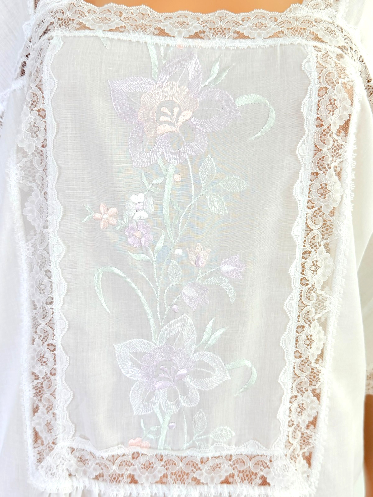 Brownstone Studio Intimate Vintage Long Nightgown White Size XL Embroidered