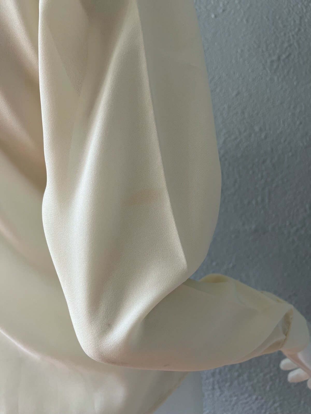 Vintae 70s Ivory Boho Semi Sheer Button Retro Disco Blouse Top S
