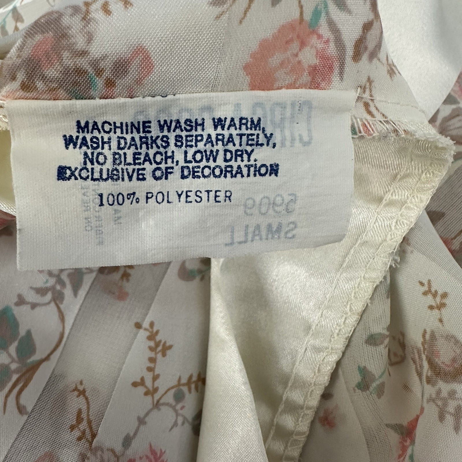 Vintage Circa 2000 Romantic Satin Floral Short Robe Kimono Small Made in USA
