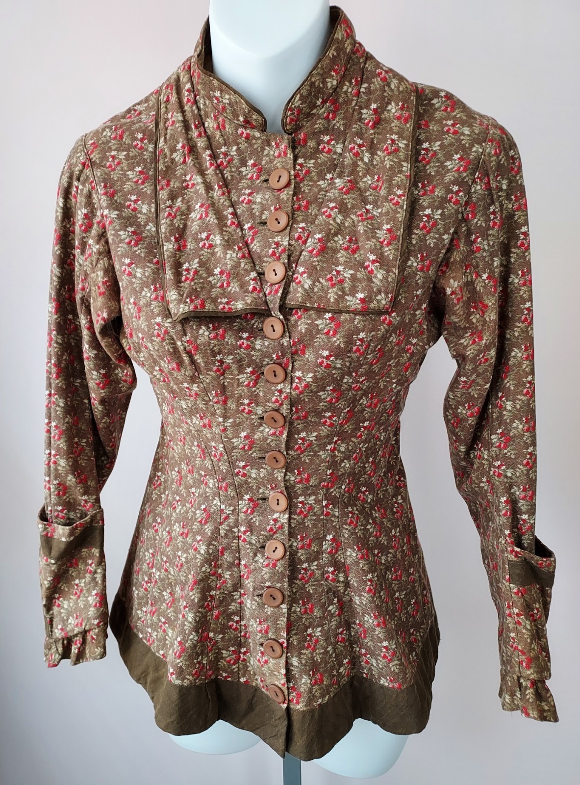 ANTIQUE 1870s 1880s Teen Size/Petite Lady Cotton Day Blouse or Jacket Exc Cond.