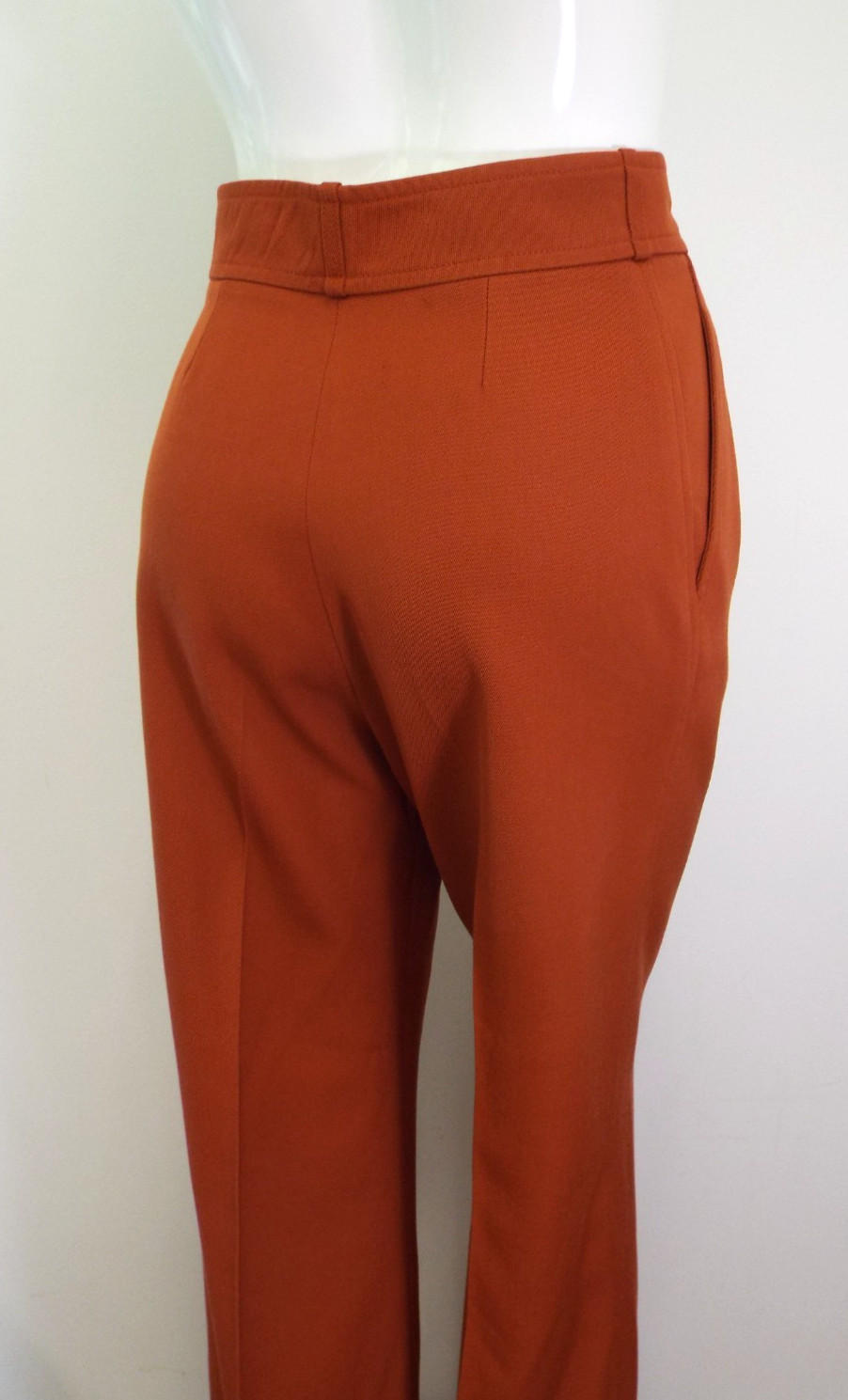 VTG 1970s Yves Saint Laurent Rive Gauche Rust Brown Wool Pants Wide Trousers YSL
