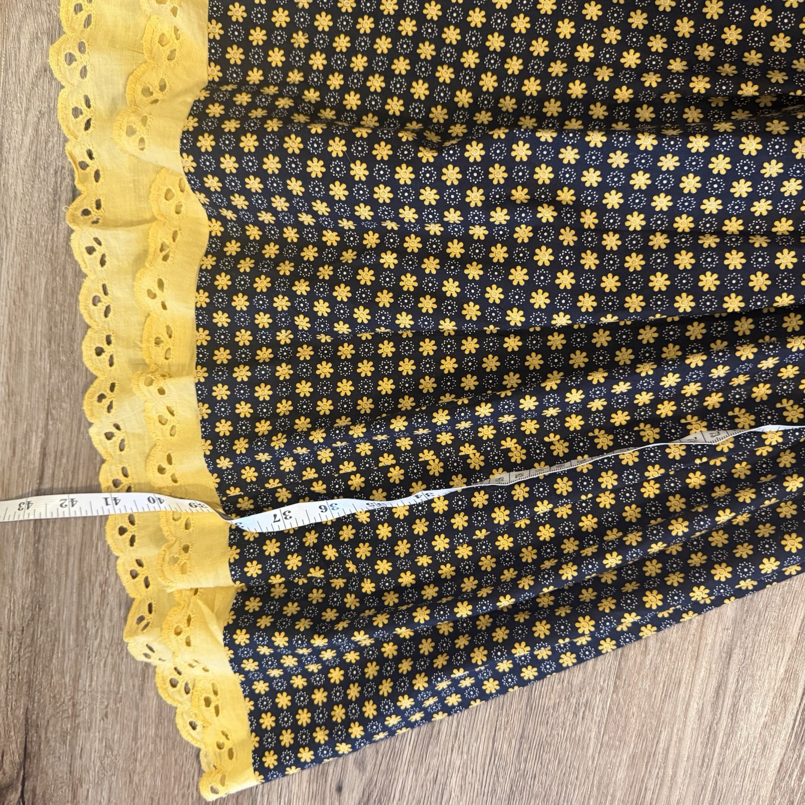 Vintage Lord and Taylor Apron Dress Black Yellow Retro 50s 40s Rockabilly Sz XS