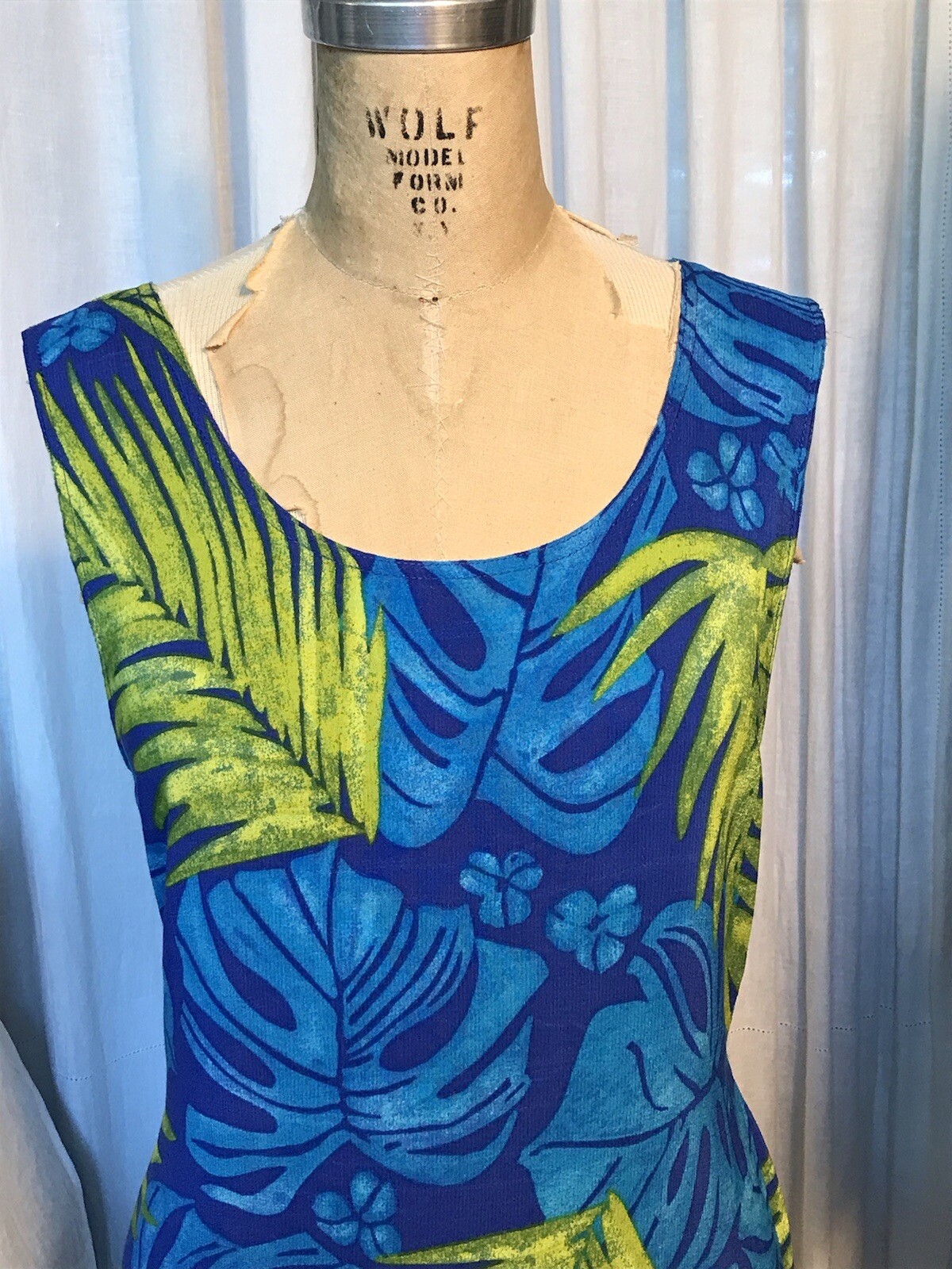 Vintage Looking Good Womens Blue Green Sleeveless Maxi Dress Sz S pre-owned