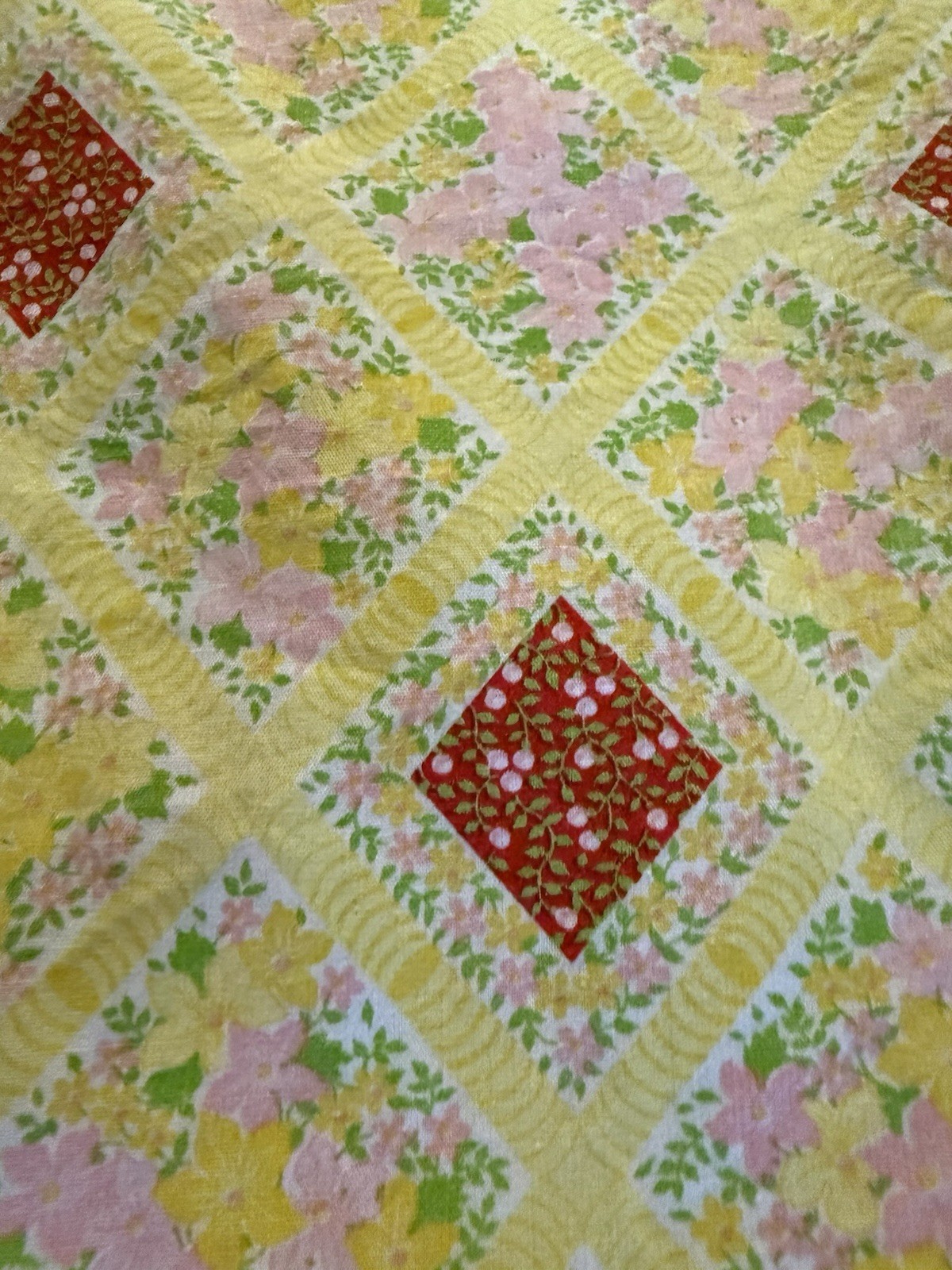 Vintage 1960s Women’s Homemade Shift House Dress Yellow W/ Flowers