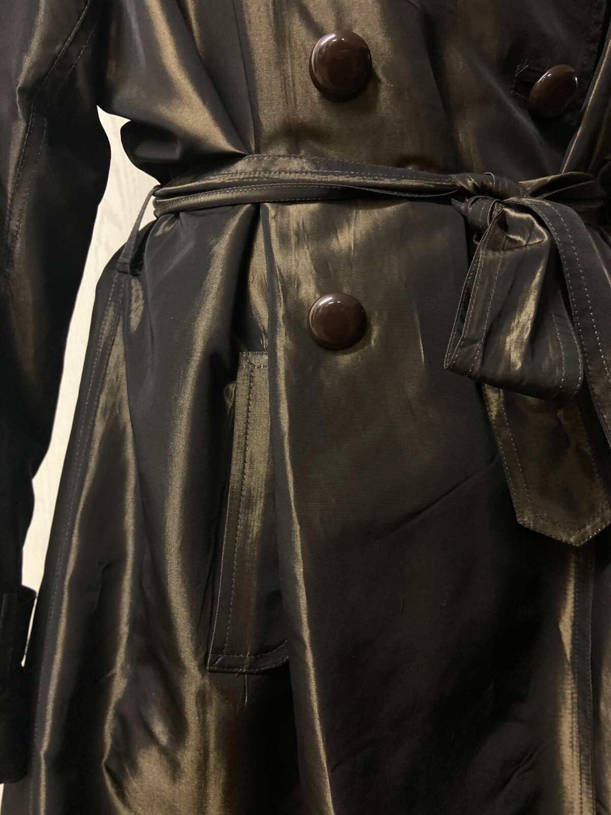 Women’s 80s belted Trench Coat by Mirjana Maric | Eggplant hued | Size EU 44