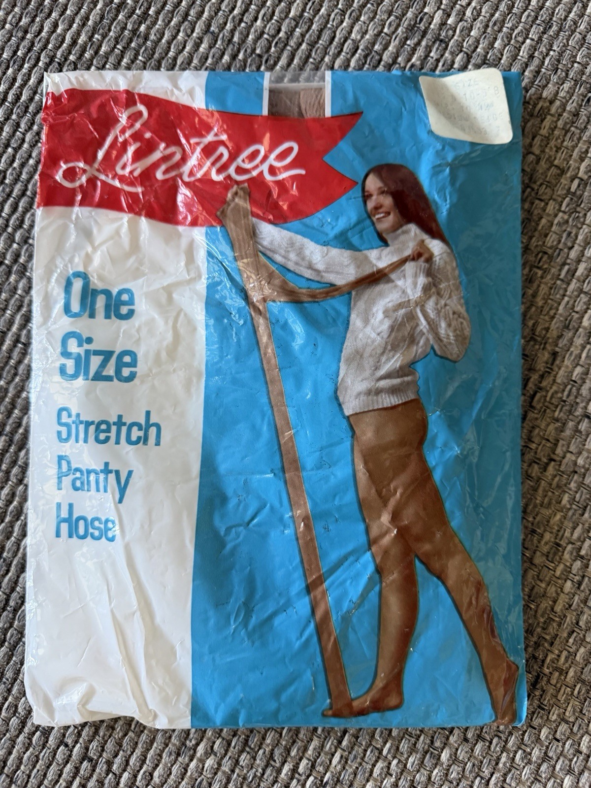 Vintage 1970s Lintree One Size Stretch Pantyhose NOS Original Packaging