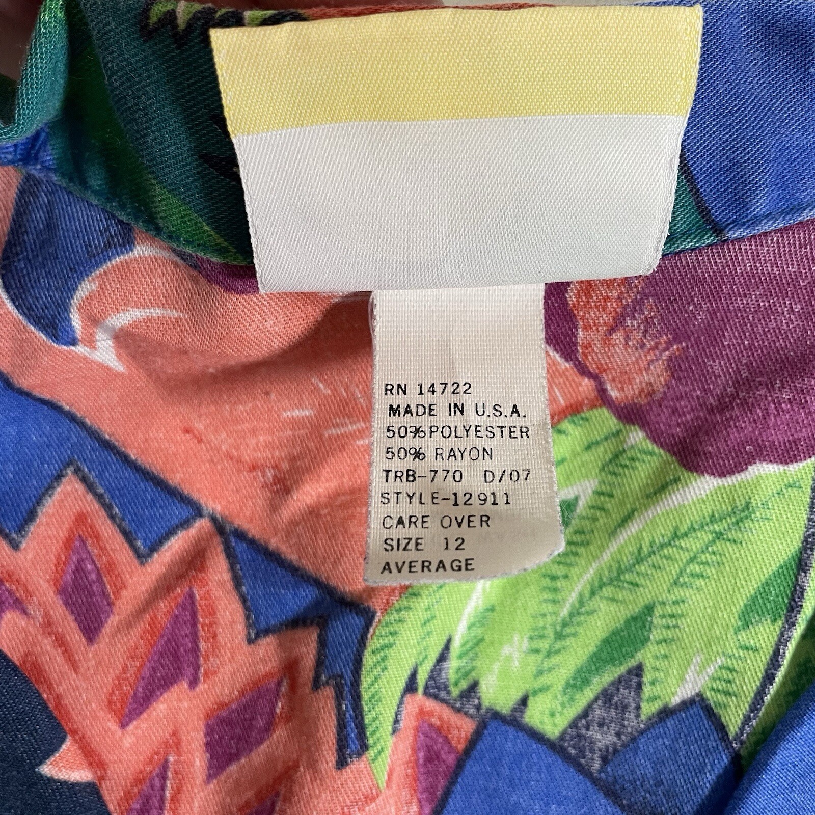Vtg Cheryl Tiegs Button Shirt 12 Average Tropical Florida Flamingo Graphic AOP