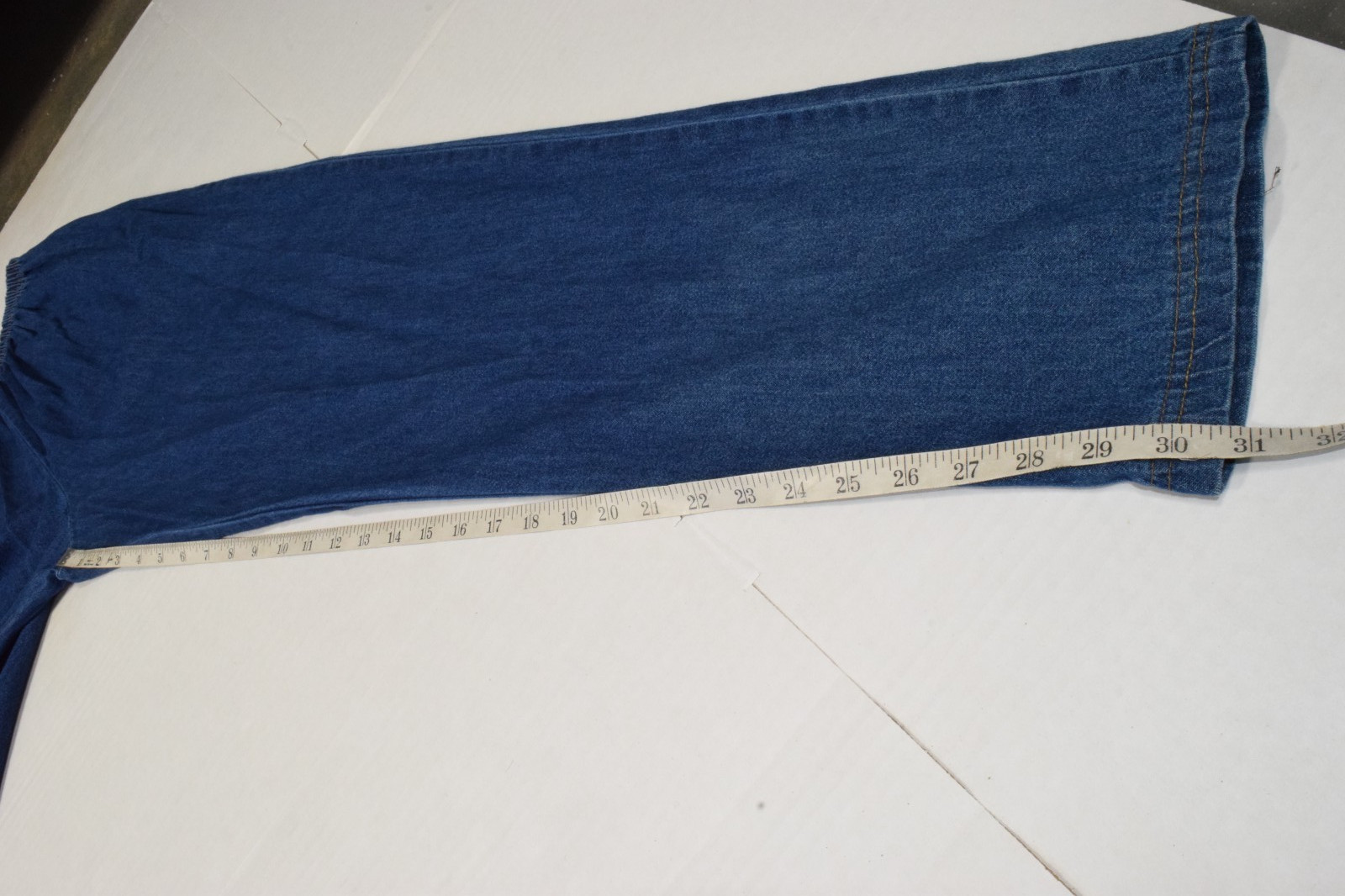 Vintage Top and Pants Set Bedford Fair Size L 90s Blue Denim Embroidered NWT