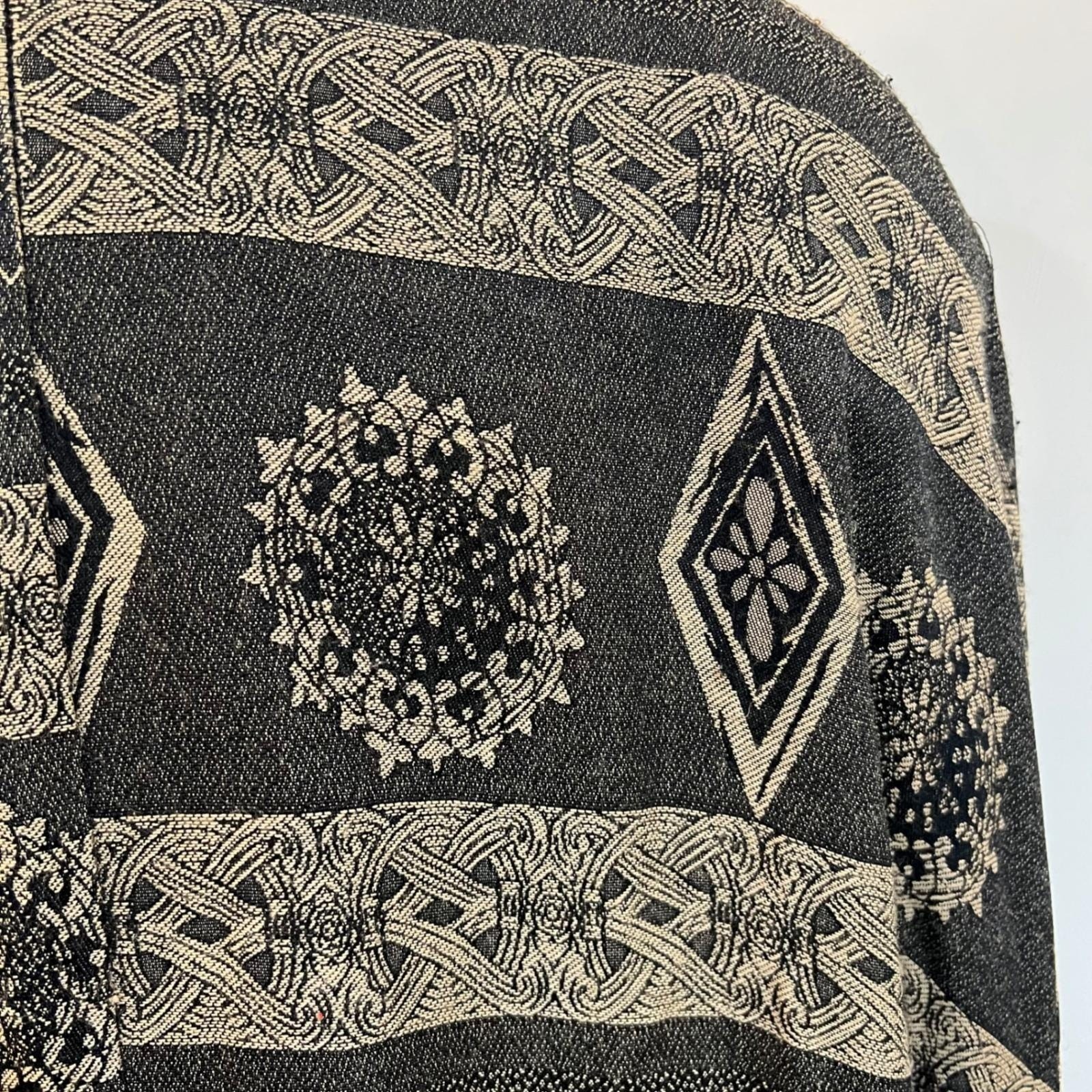 Vintage Gina K Plus Southwestern Fringe Poncho Cape Boho Festival Knit OS