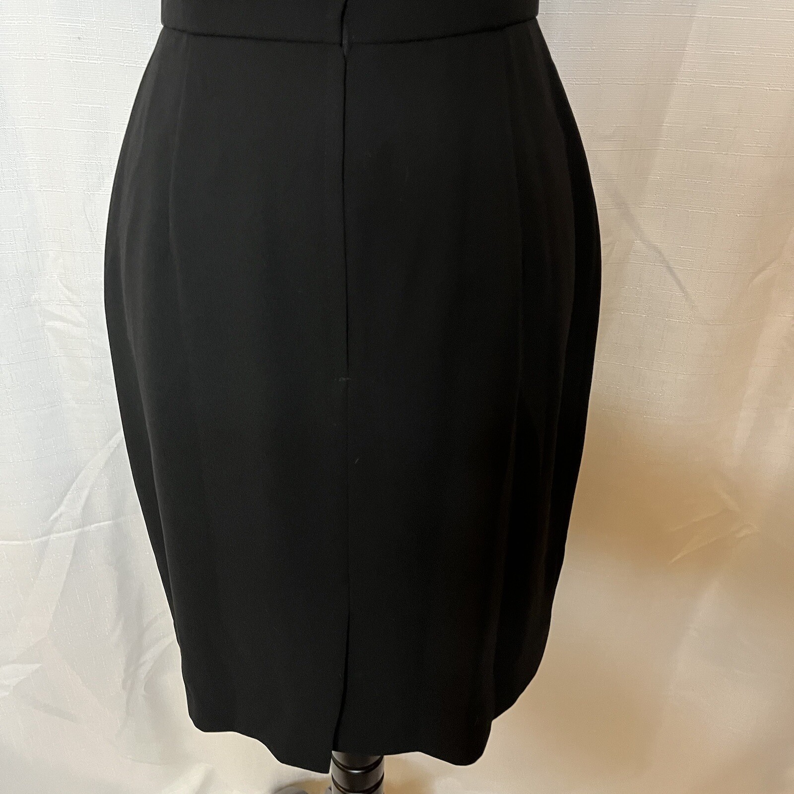 Vintage Francais Huey Waltzer Black Sheath Dress 4 Rhinestone Cocktail Elegant