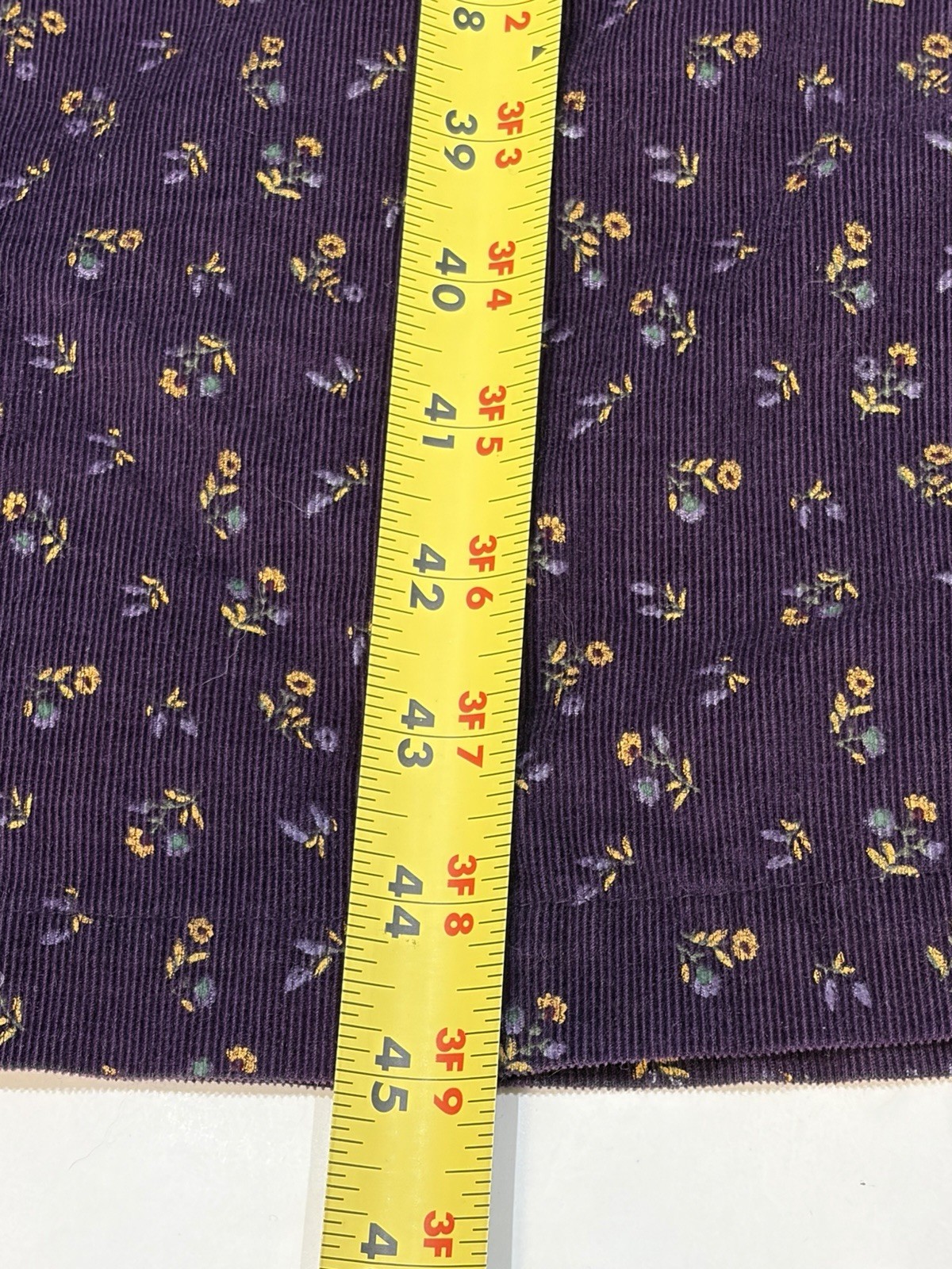 Vintage FADS Purple Floral Sleeveless Corduroy Romper Dress Pockets Women SZ 4P