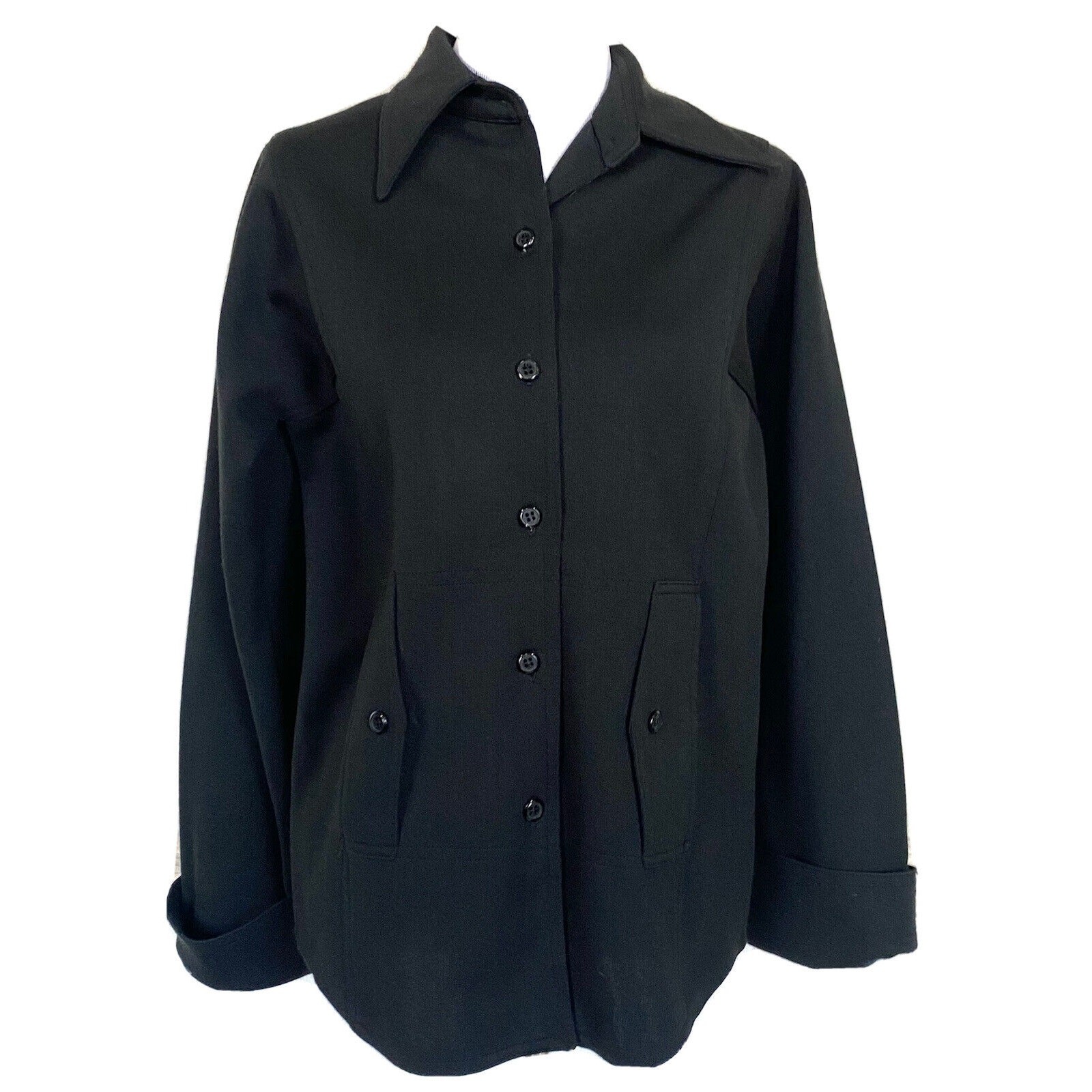 Ms Doris of California Vintage Black Jacket Blazer Button Front Women’s Sz 13/14