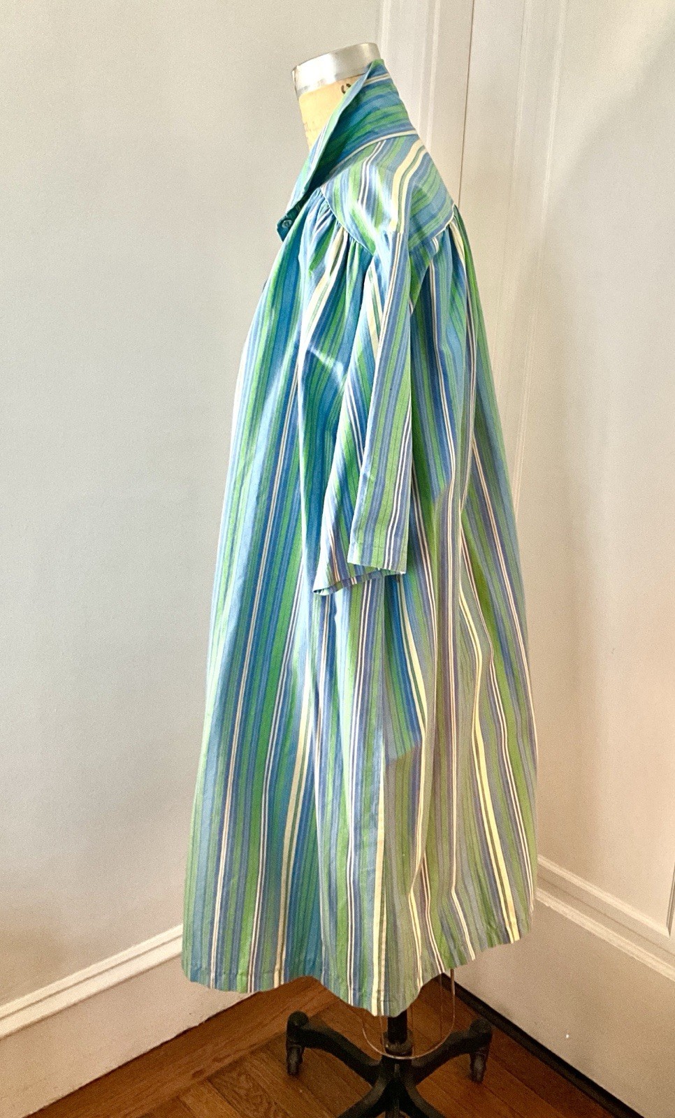 Vintage 1980’s Marimekko Blue Stripe Dress with Tiny Pockets