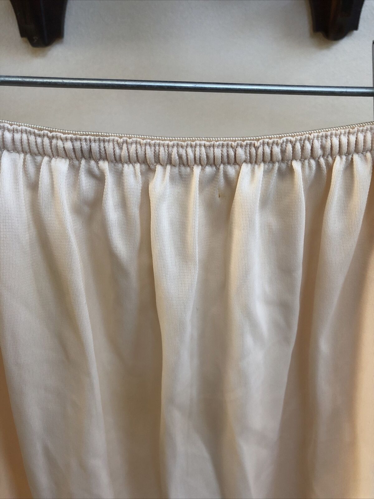 Half Slip Nylon Lace Tricot Long Medium 6 Vintage Cream Side Slit Greenco Maid