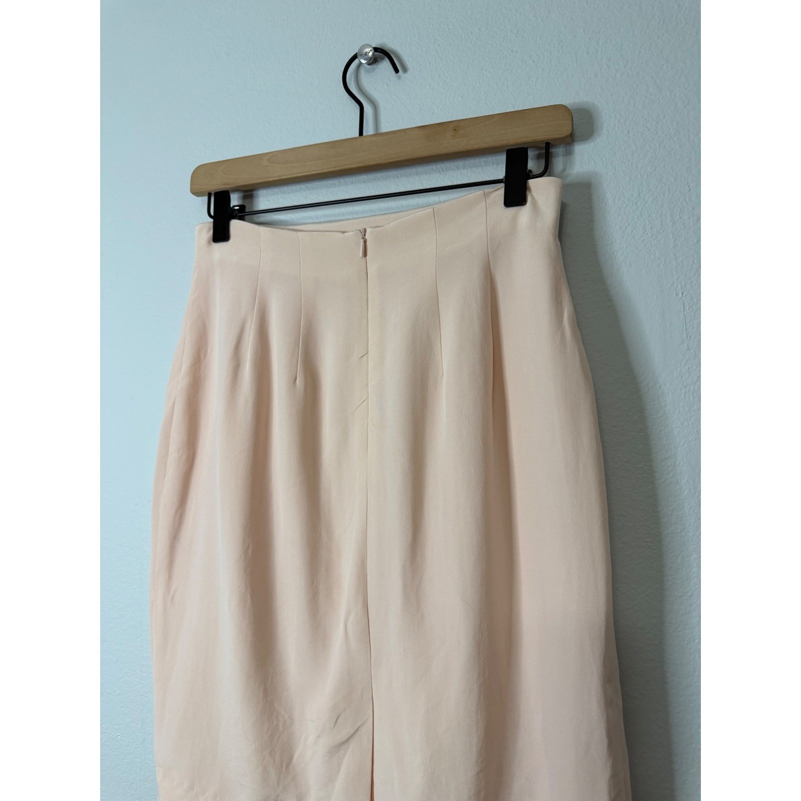 Vintage Chaus – Silk Blush Pink Petite Pencil Skirt Feminine Classic Old Money
