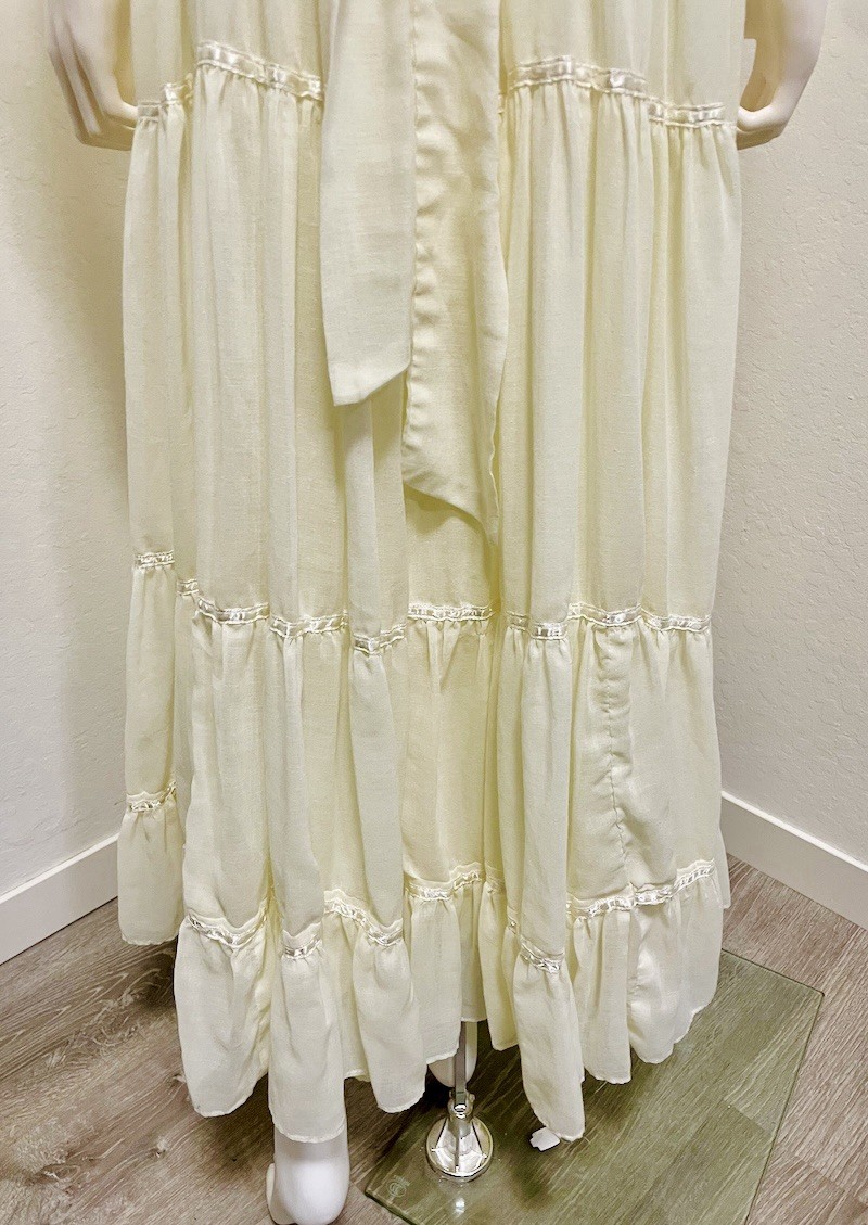 70s-80s Vintage Gunne Sax Dress Cream Lace Prairie Boho Cottage Core Hippy