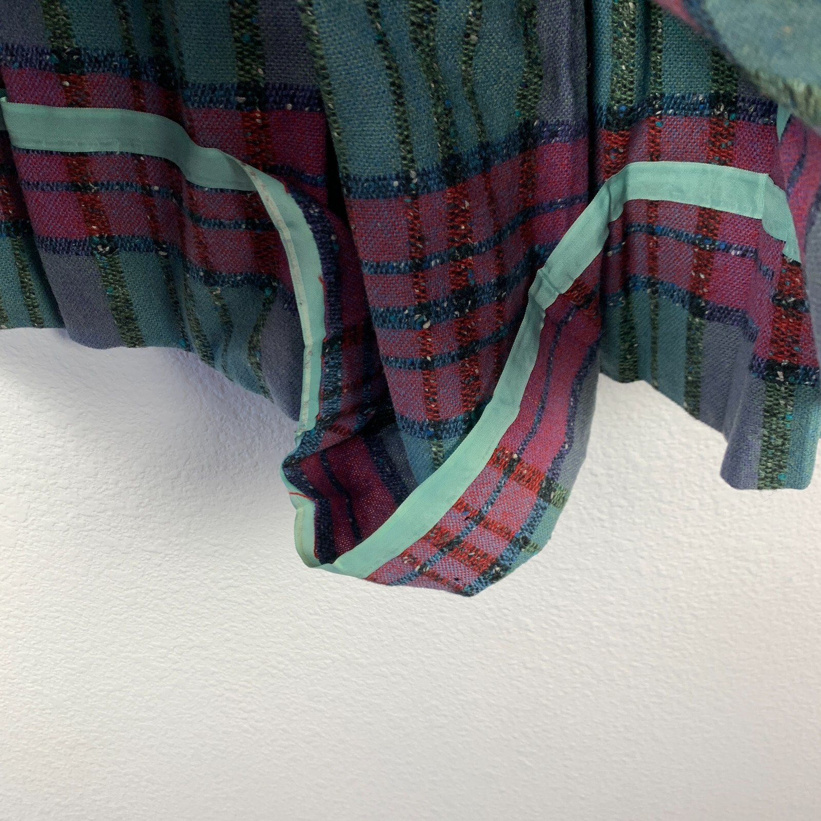 Vintage Catalina Inc Wool Silk Blend Midi Pleated Plaid Academia Skirt Size 10