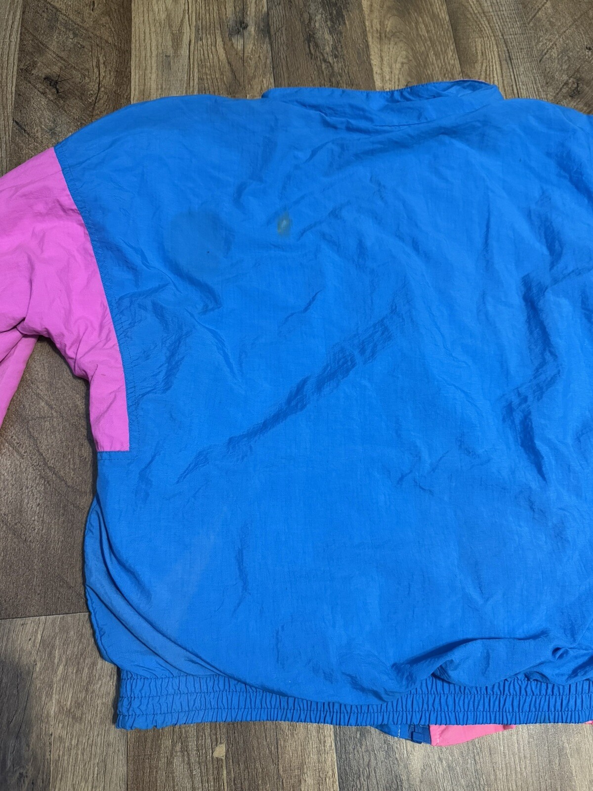 Fila Vintage Wind Breaker Highlight Pink & Blue! Women,s L Check Photos Stain!