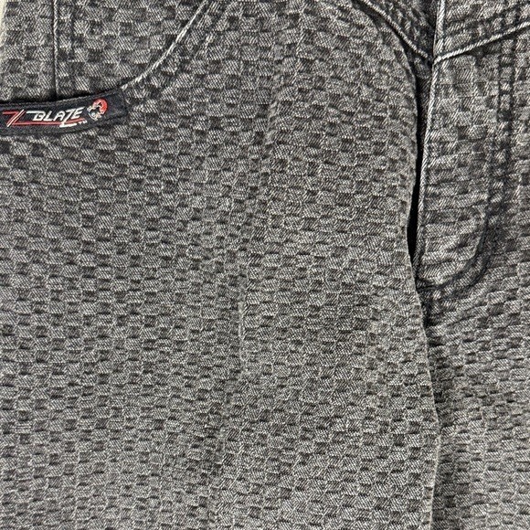 Blaze Riding Gear Vintage High Waist Textured Checkerboard Jeans Black 24×32.5
