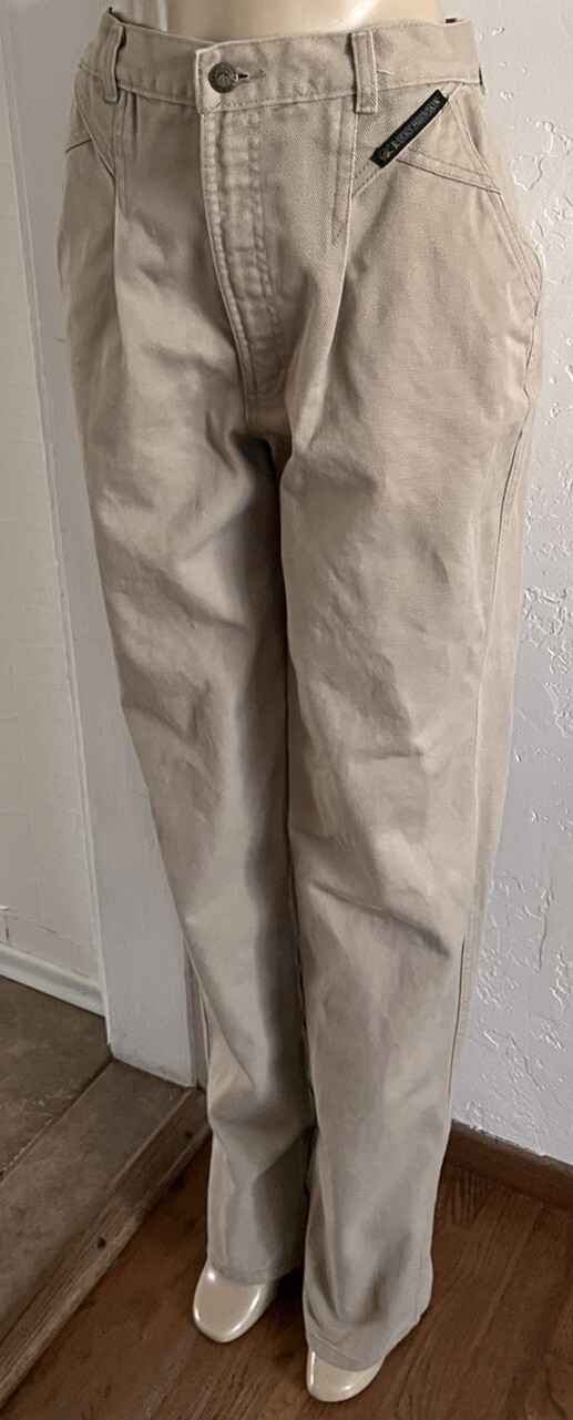 Vtg 80s 90s Rocky Mountain Rockies Western Jeans High Waist Tan Bareback-32 / 13