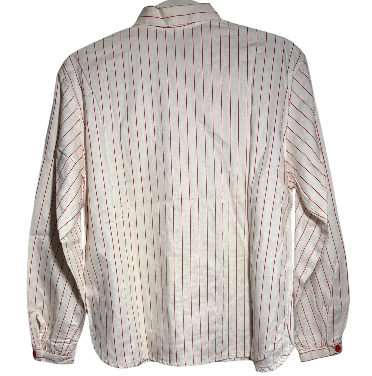 Vintage YOU BABES Striped Red White Long Sleeve Ruffle Trim Size Small New