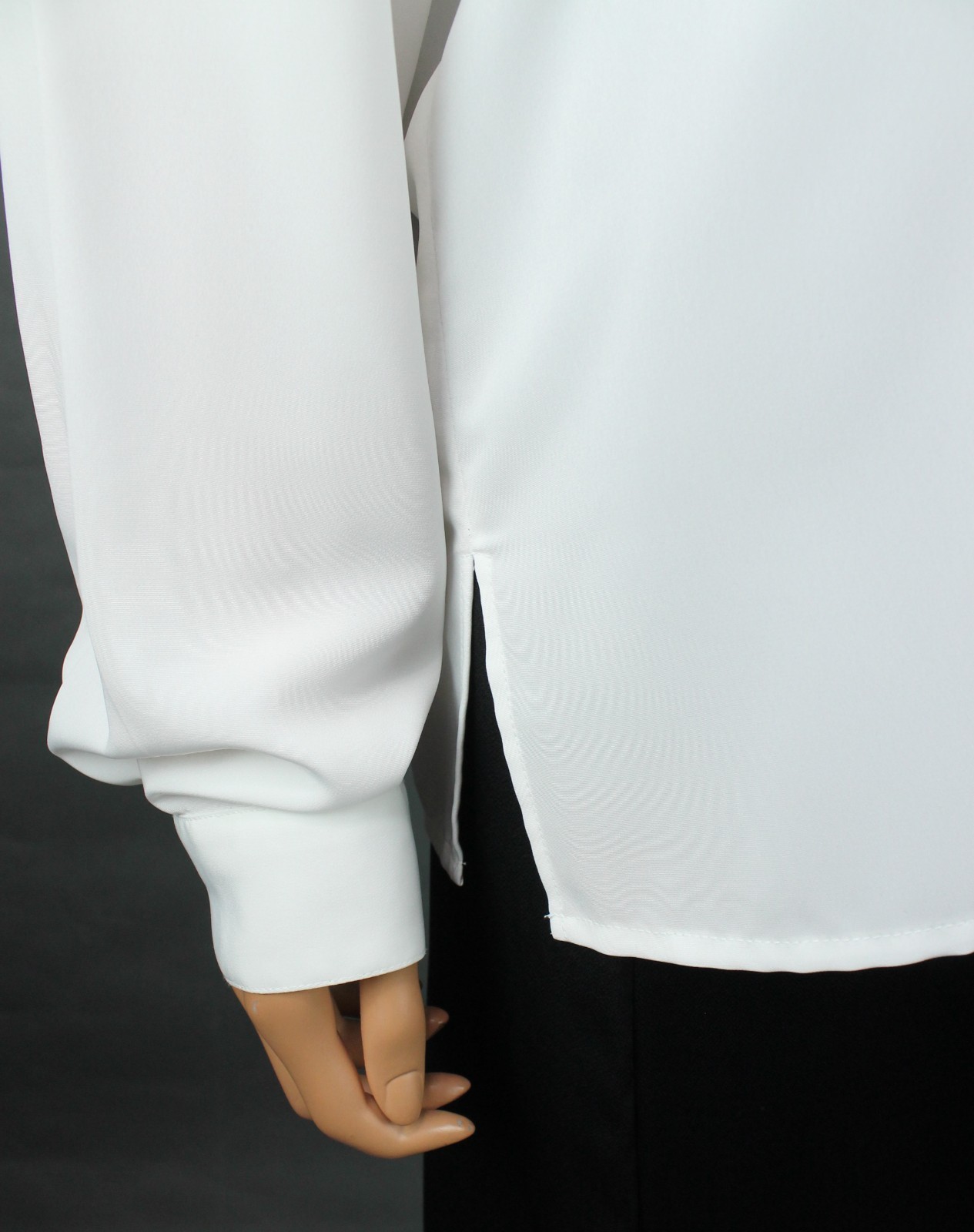 V Neck Blouse Sz 16 XL Vintage 90s White Peal Button Lace Accent Dress Shirt