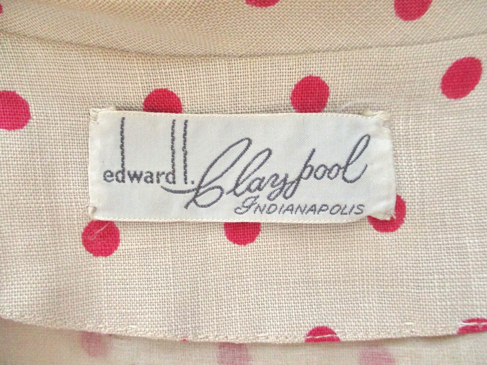 Vtg 50s 60s tan brown red polka dot 2-pc secretary dress cropped jacket suit M
