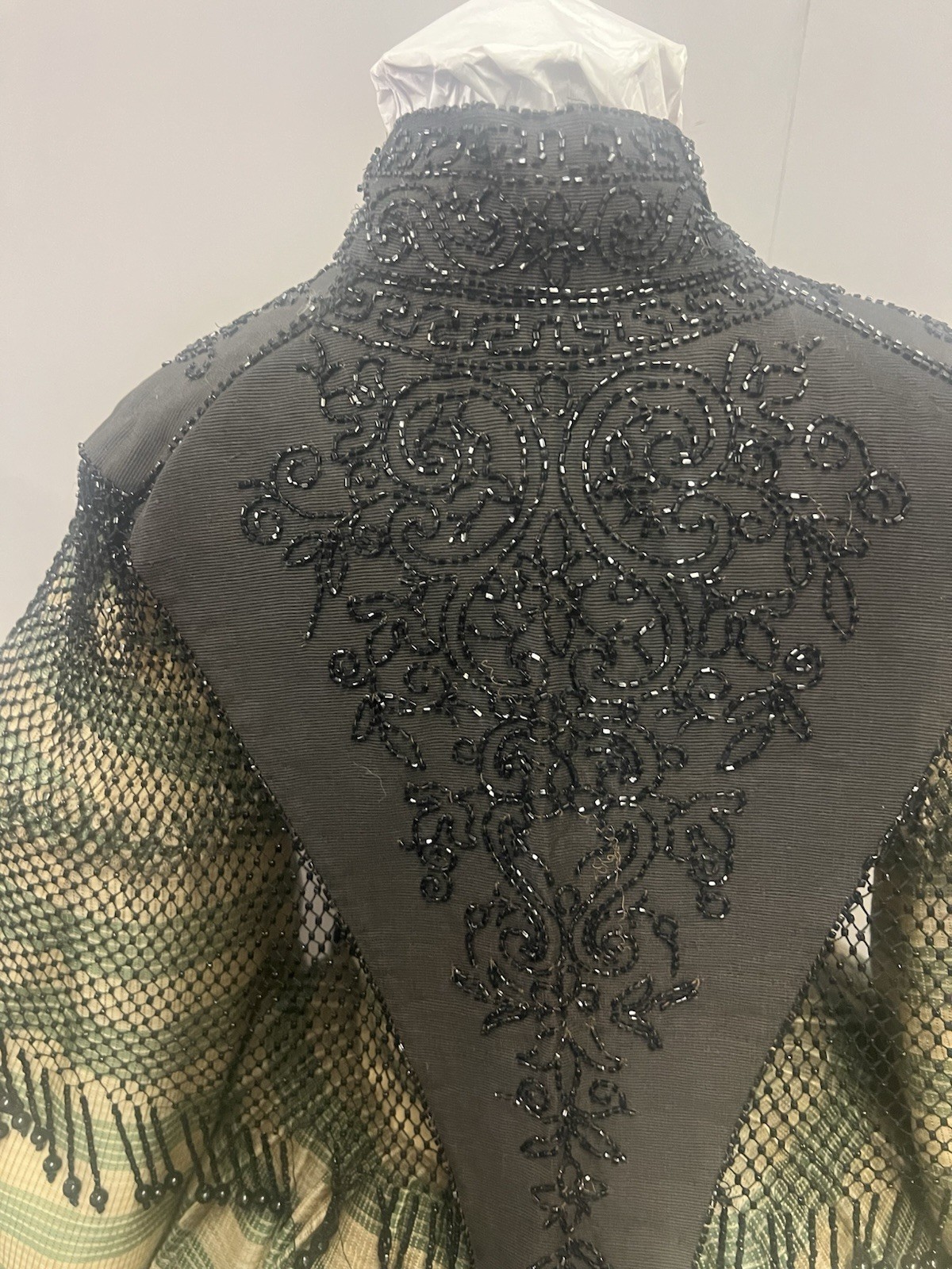 1880’s Silk Faille & Jet Beaded Mantel