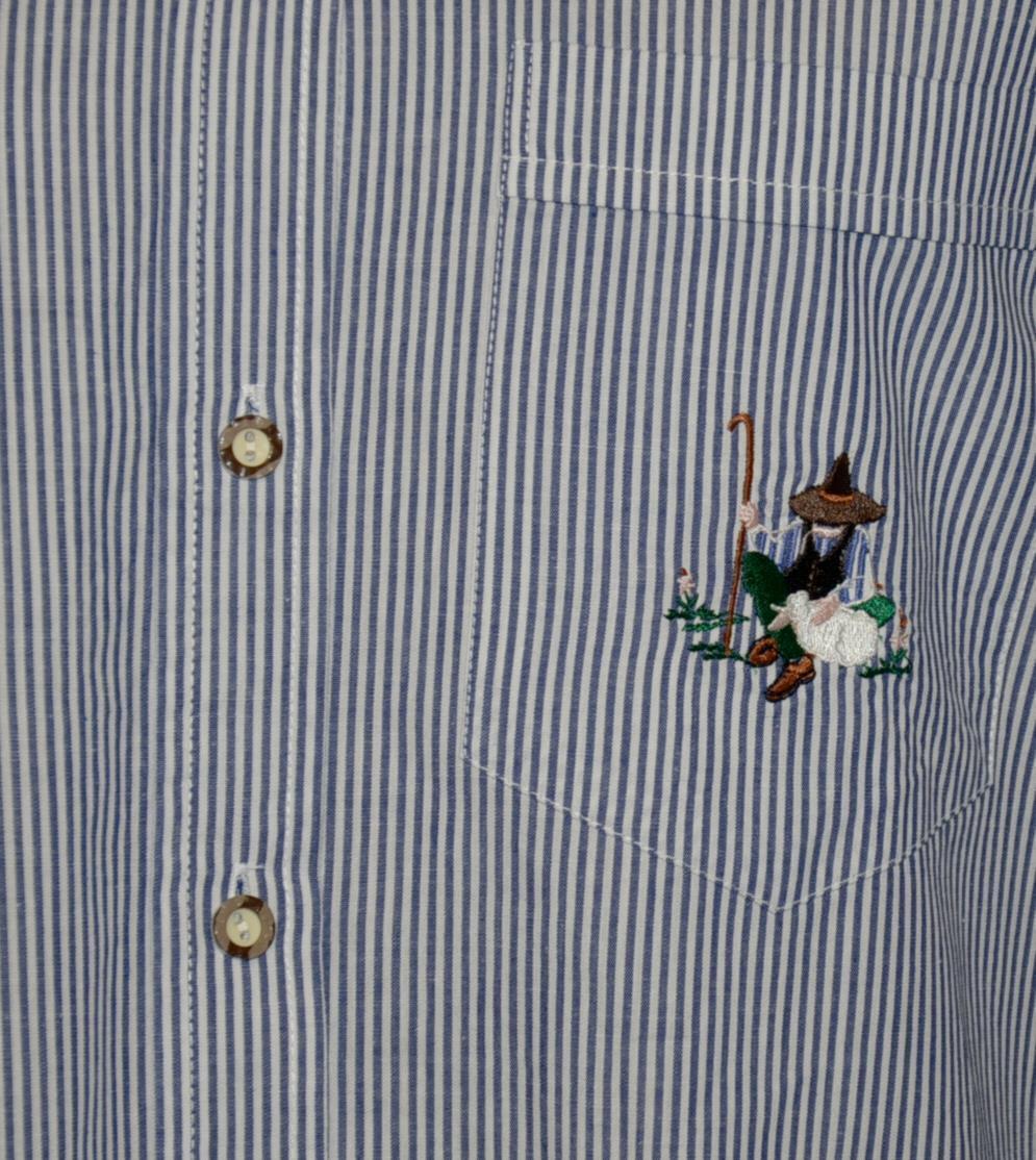 COTTON Plaid BLOUSE Shirt Button Down German SHORT SLEEVE Western/B41″/14 L