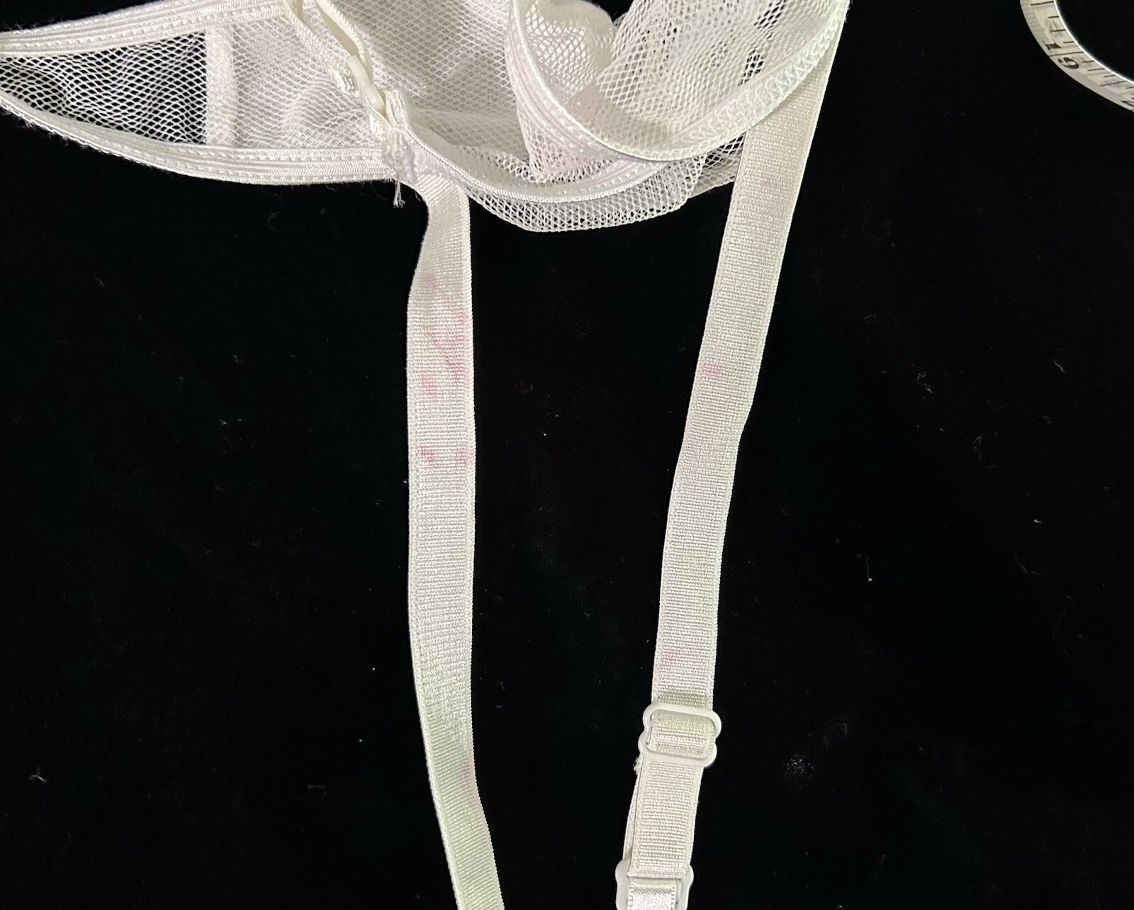 Lot of 2 Purple Lace Embroidery Brassiere & White Sheer Garter Panties 6/S NOS