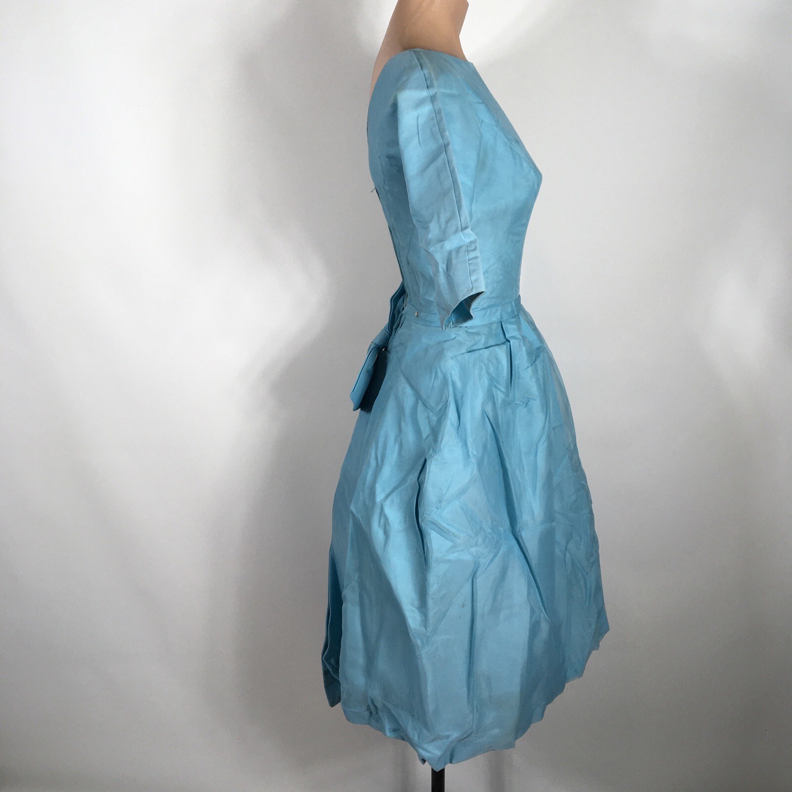 Vtg 50s 60s Dress Lorrie Deb San Francisco Blue Bubble Union MADE Party Puffy
