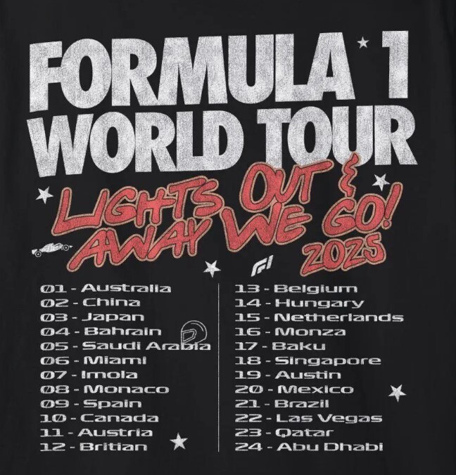 Formula 1 „F1 World Tour” Vintage Style Unisex T-shirt