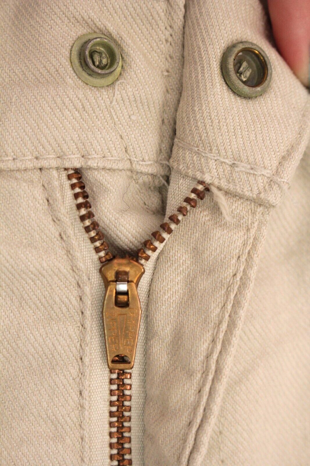 VTG Women’s 60s Levi’s Big E Cream Color Pants / Jeans Sz 28.5″ 1960s High Waist