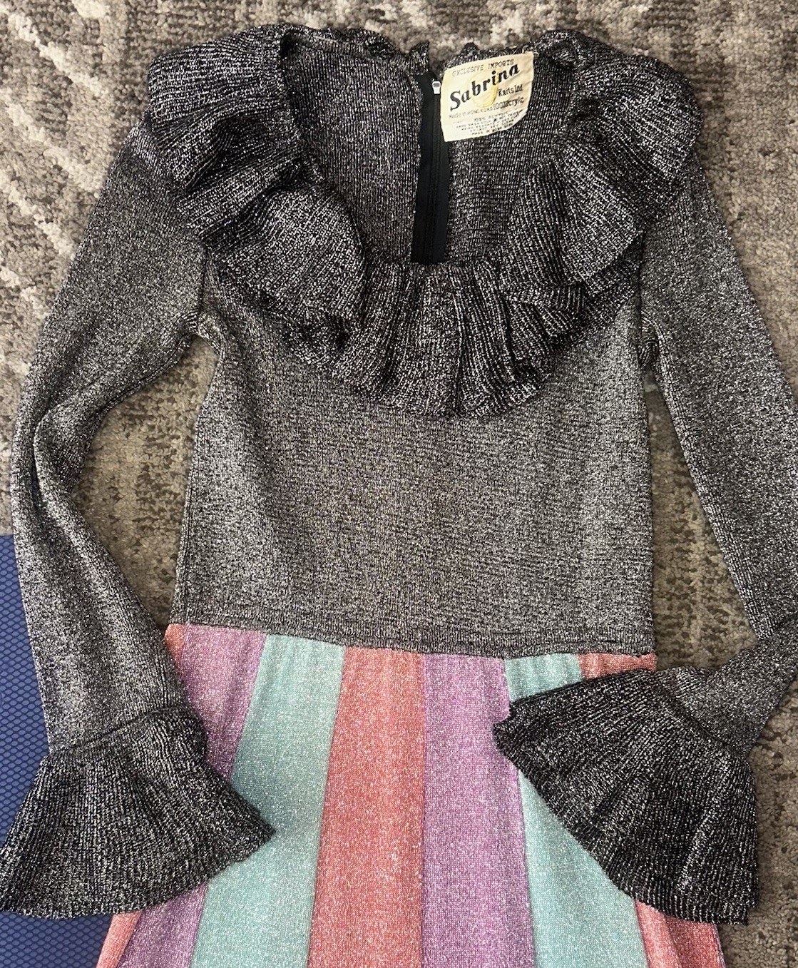 sabrina knit LTD rainbow lurex dress Size Small