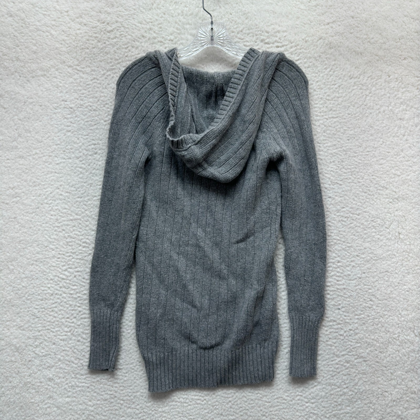 Y2K Vintage Sweater Medium Grey Hooded Bella Swan Boho Fairy Grunge Whimsigoth